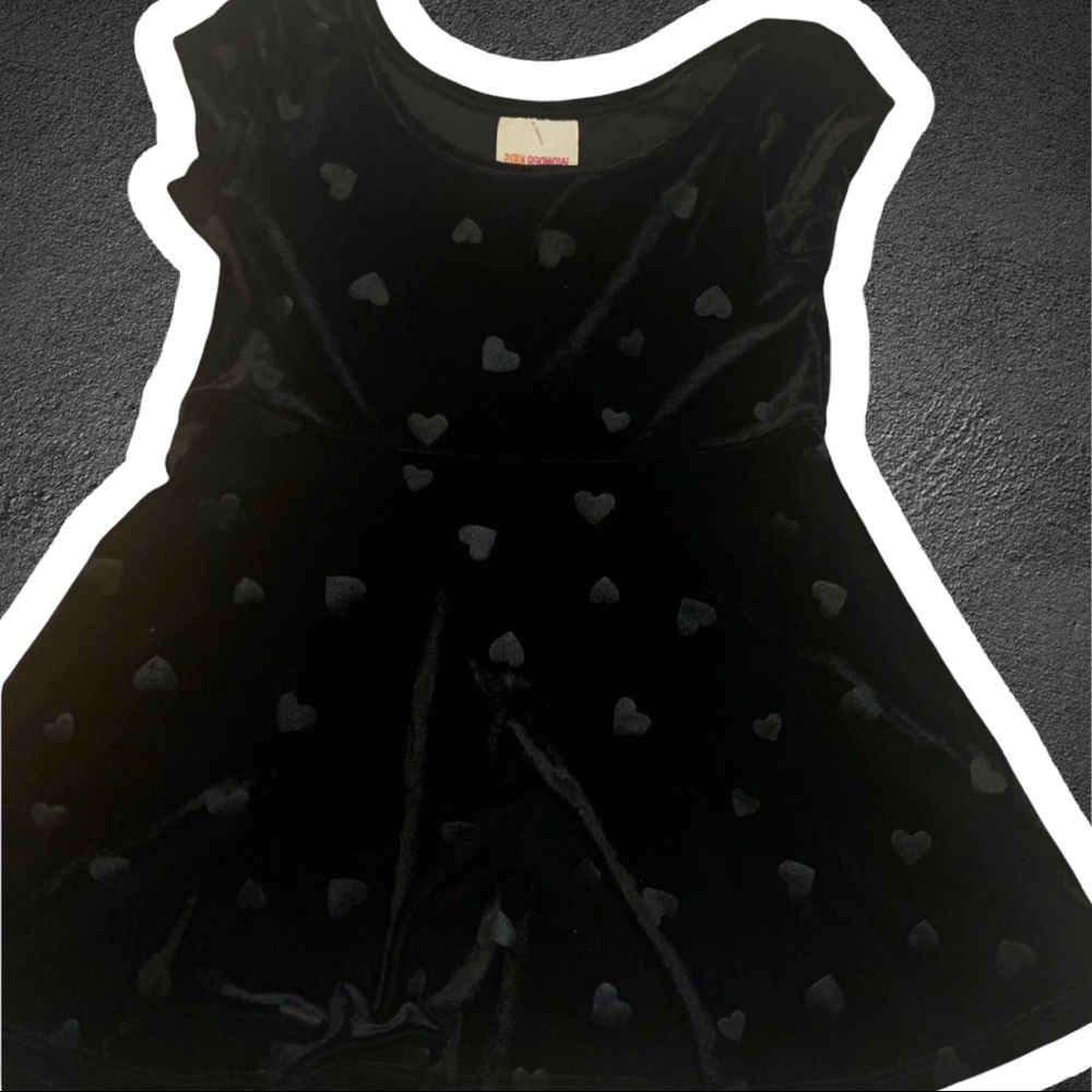Size 2t black velvet heart dress